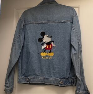 Disney Embroidered Mickey Mouse Light Blue Denim Jacket
